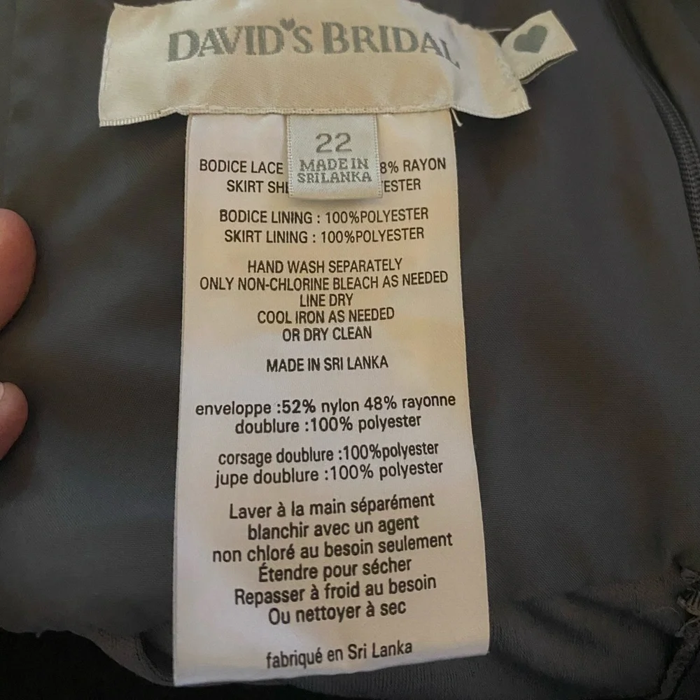 DAVIDS BRIDAL ONE SHOULDER LONG DRESS - Picture 11 of 13